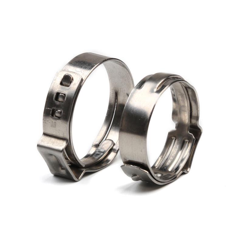 25pcs Hose Clamps Single Ear Stepless 5.8-23.5mm 304 Stainless Steel Hose Clamps Cinch Clamp Rings for Sealing Kinds of Hose