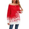 Autumn and Winter Women's Snowflake Color Collared Casual Loose Sweater