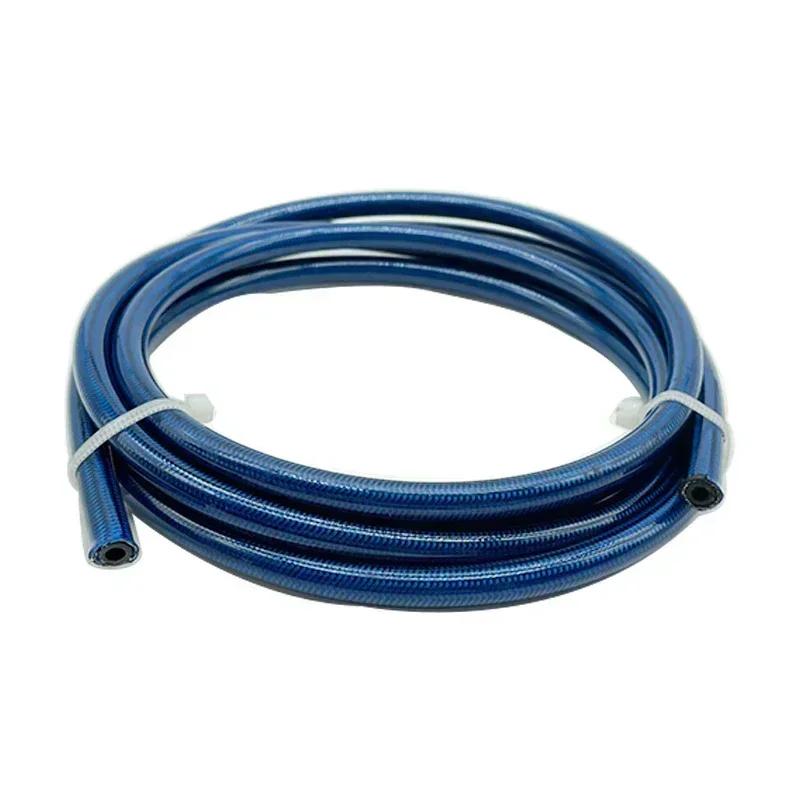 5m/16ft AN3 Stainless Steel Braided Motorcycle Hydraulic Brake Line Nylon Clutch Oil Fuel Hose Tube Pipe Dirt Bike ATV Moped