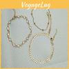 3pcs Set Of Exquisite Summer Beach Fashion Fishbone Chain Crystal Zircon Anklet