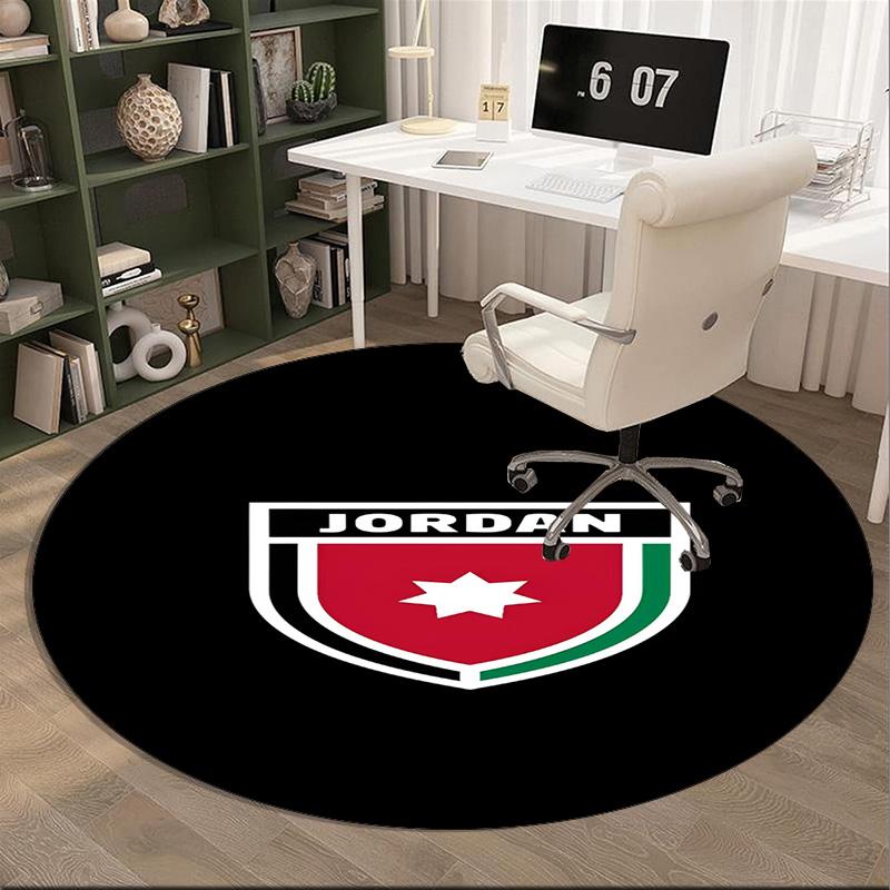 Jordanian football Design Round Rug for Livingroom,Bedroom, Palyroom, Chair Rug, Area rug, Circle Carpet, Fan Christmas gift