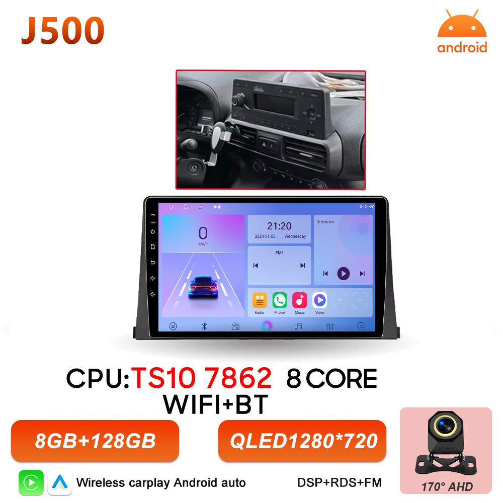 Autoradio Car Radio For Citroen Berlingo Peugeot Partner Rifter 2019 2020 GPS Navigation Plug And Play DSP 2k Wireless Carplay