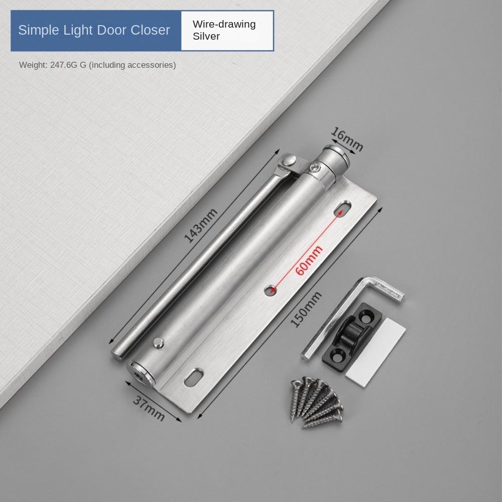 Автоматический доводчик двери из нержавеющей стали, толкающая/тяговая дверь, легкое домашнее использование, бесшумный доводчик двери, противоударный, гидравлический, регулируемый