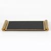 Creative Metal Leather Rectangular Cylindrical Handle Tray Model Room Sales Office Living Room Dining Room Scroll Storage Tray