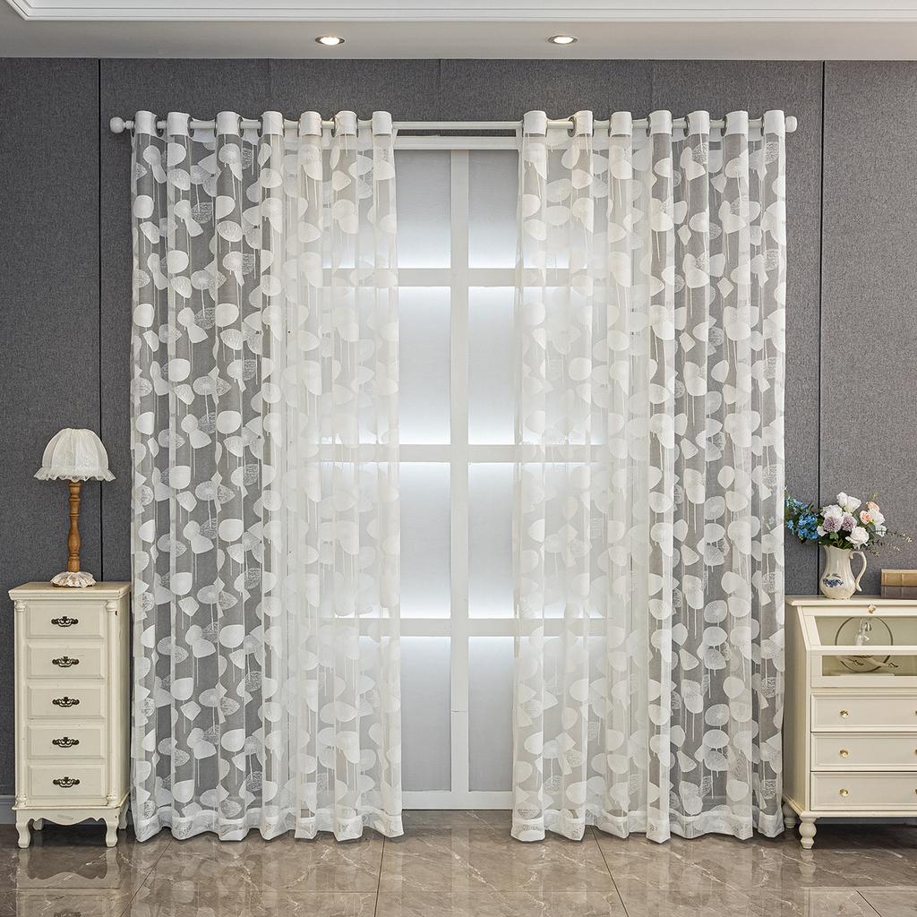 Lace Jacquard Transparent Curtain Window Screen Living Room Bedroom Balcony Screen Curtain Transparent Window Screen Curtain