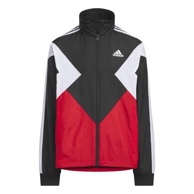 Adidas CB Трикотажная куртка-джемпер, размер 130, незаменимая вещь для детей, унисекс, KPX98, Черный/Ярко-алый/Белый (JP4929),