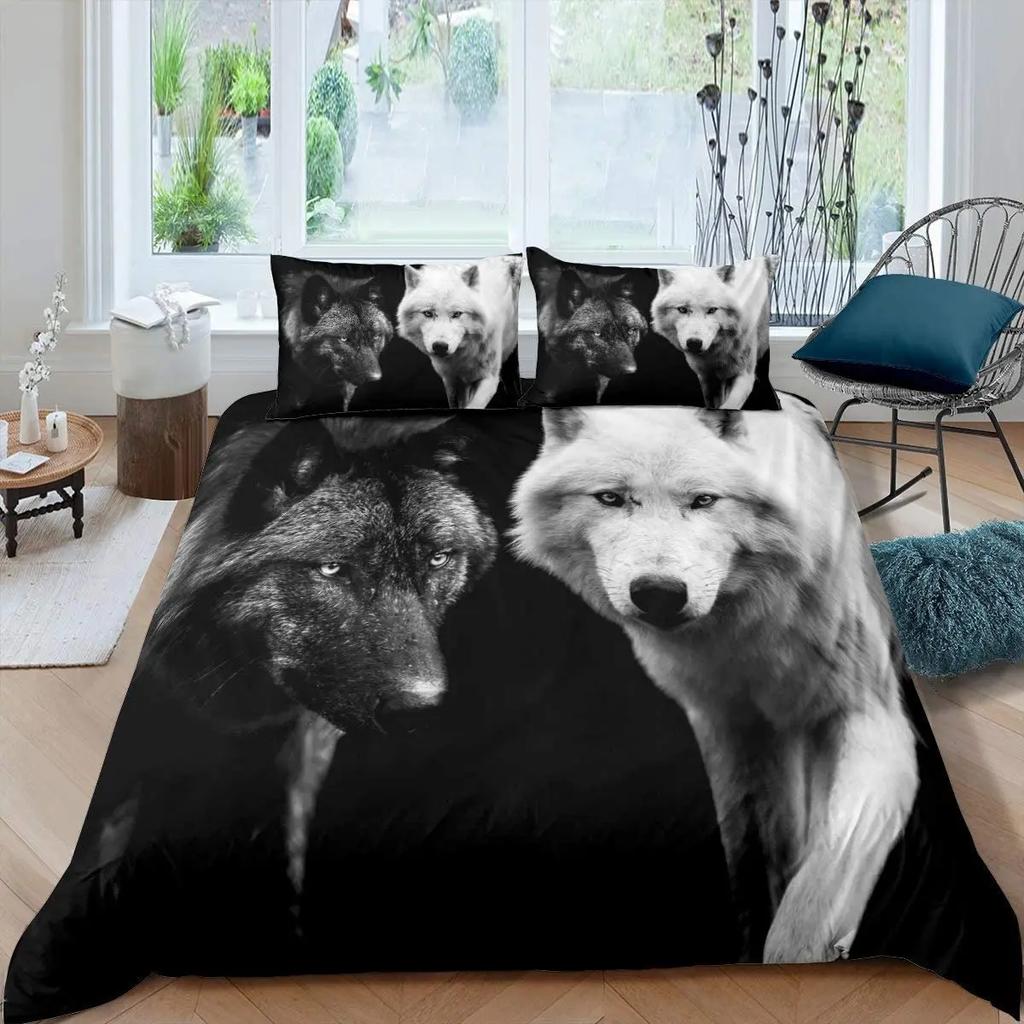 3D Wolf Duvet Cover Set Animal Printed Single Twin Full Queen King Bedding Sets Euro Bedclothes Pillowcases For Children Kid