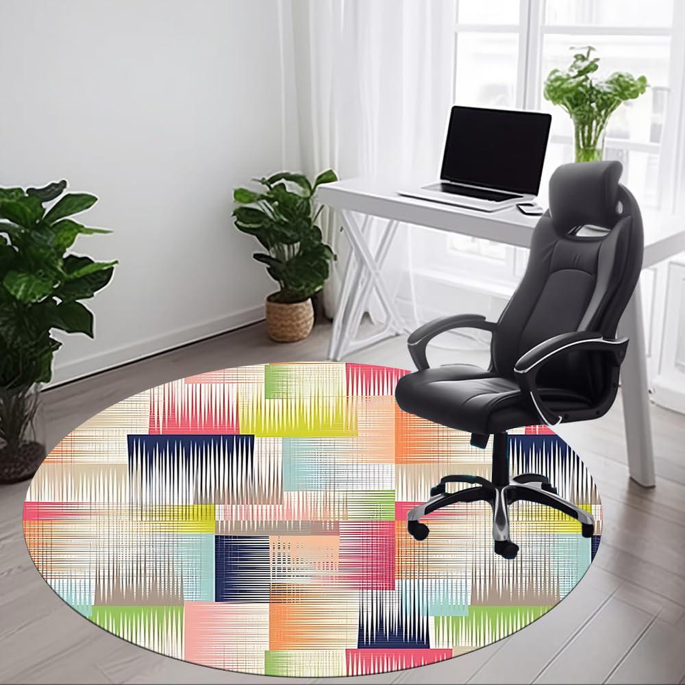 1pc Abstract Pattern Office Round Rug, Non-slip, Soft and Durable Office Rug for Interior Decoration, Perfect for Office, Beautiful Decoration yy26031