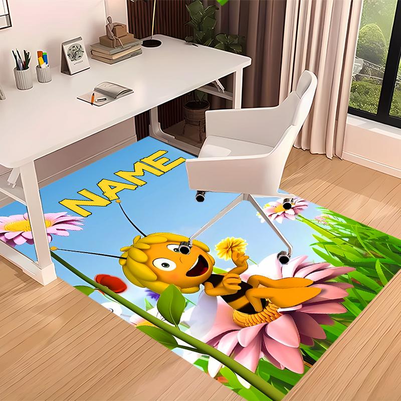 Custom personalization Maya the Bee Print Area Rug - Soft, Washable Non-Slip Indoor Mat,Living Room,Home&Office Decorative Rug