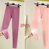 2Pcs Women's Line Pants Underpants Leggings Winter Velvet Inner Warmth Leggings Comfortable and Thin Inner Lining Long Pants