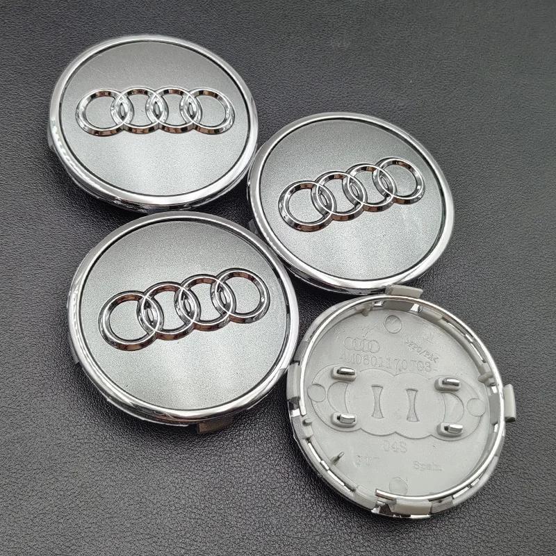 4pcs 60mm 61mm 68mm Audi Hub Caps Car Wheel Center Caps For Audi A1 A2 A3 A4 A5 A6 A7 A8 S3 S6 Q3 Q5 Q7 Accessories
