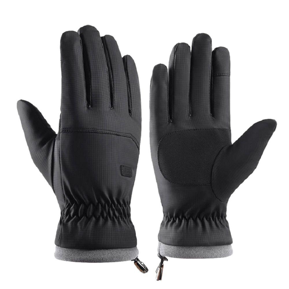 Screen Outdoor Sport Autumn Winter Thick Plush Full Finger Mittens Furry Warm Mitts Men Gloves
