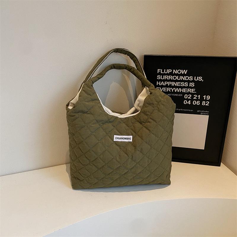 Niche Simple And Versatile Shoulder Bag Commute To Work Autumn And Winter Trend Fashion Cotton Clothes Tote Bag