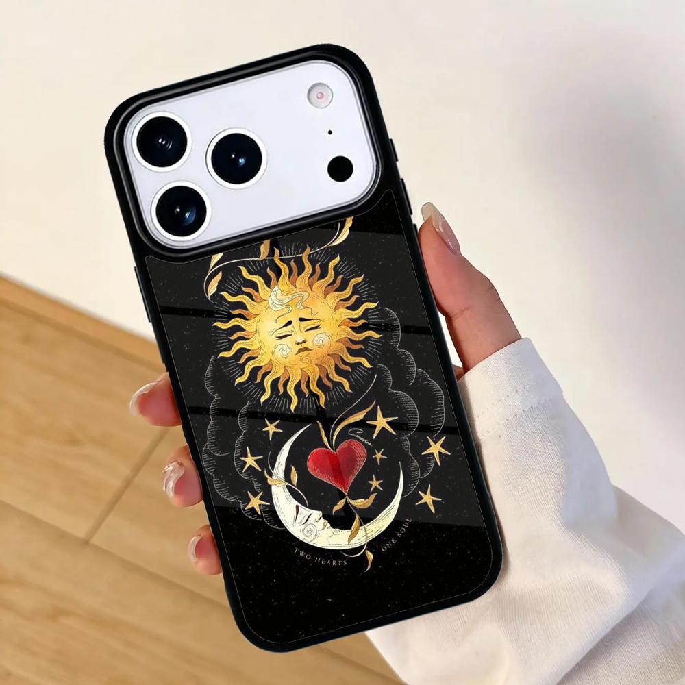 Чехол для телефона 'Солнце и Луна' для Apple iPhone 17 air 16 Pro Max 15 Pro Max 14 13 12 11 Mini Задняя крышка