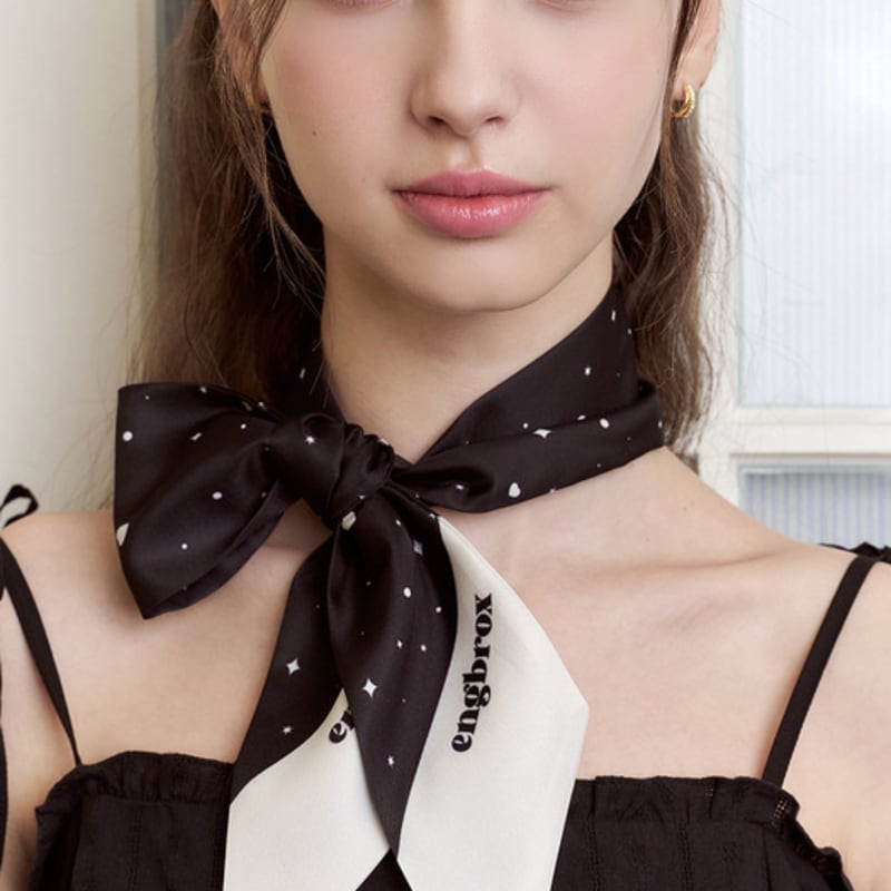 ENGBROX heart and sparkle twilly silk scarf_3 colors