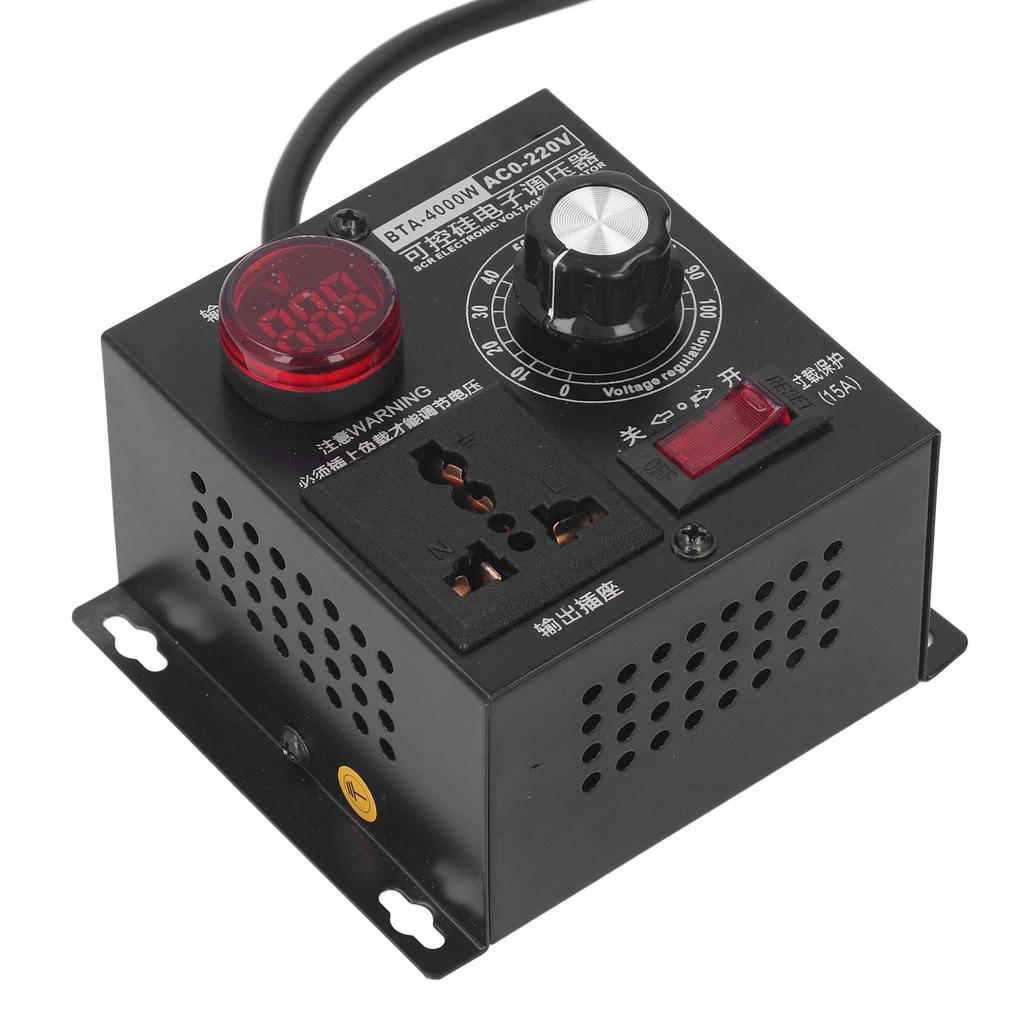 SCR Voltage Regulator AC 220V Input 0‑220V Adjustable Output Voltage Controller Control Switch 4000W