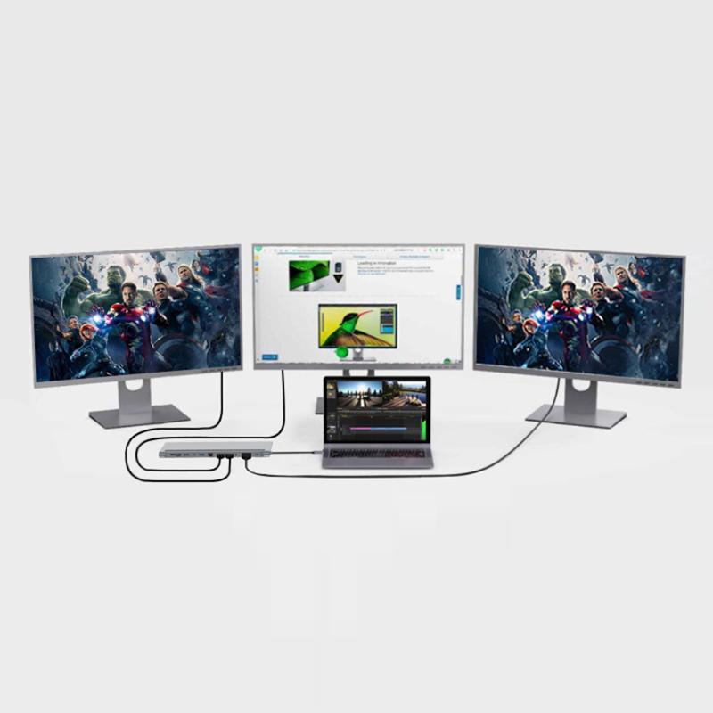 12-в-1 Док-станция-хаб Type-C Двойная для HDMI RJ45 Gigabit Lan PD Док-станции для ноутбуков для MacBook Pro Air и для