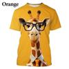 Funny Giraffe 3D Printed Men's T-shirt Cartoon Animal Hip Hop Casual Street Men's And Women's T-Shirt Tops