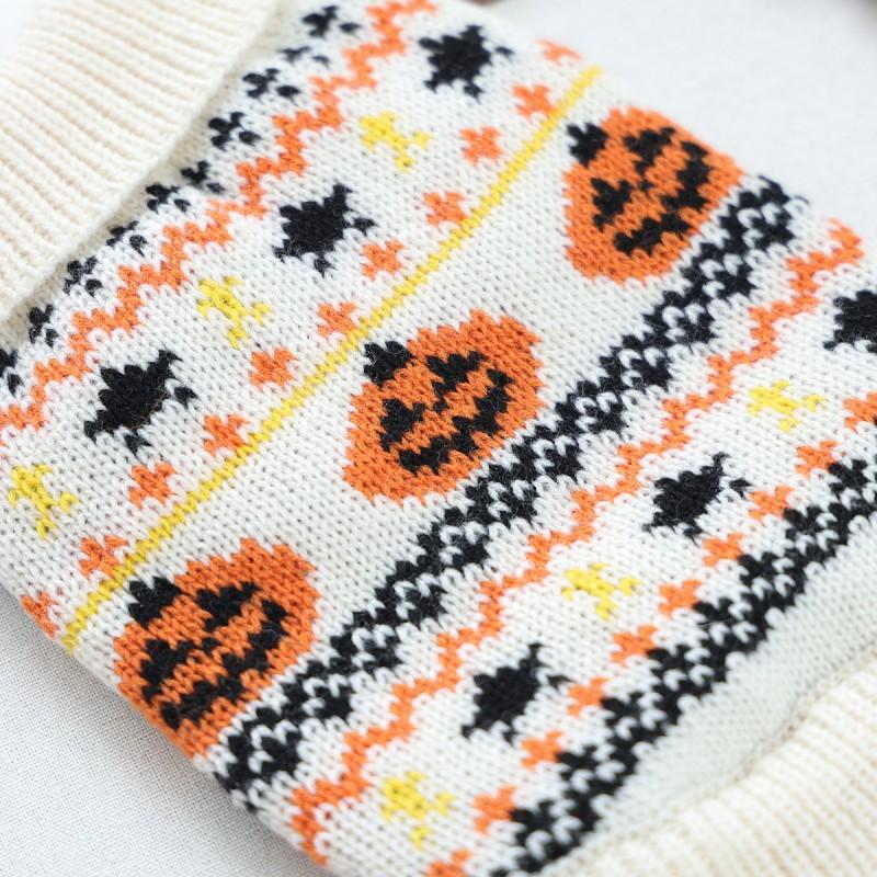 Pet Circle Dog Sweater Small Breeds Warm Costume Halloween Pumpkin Bat Design