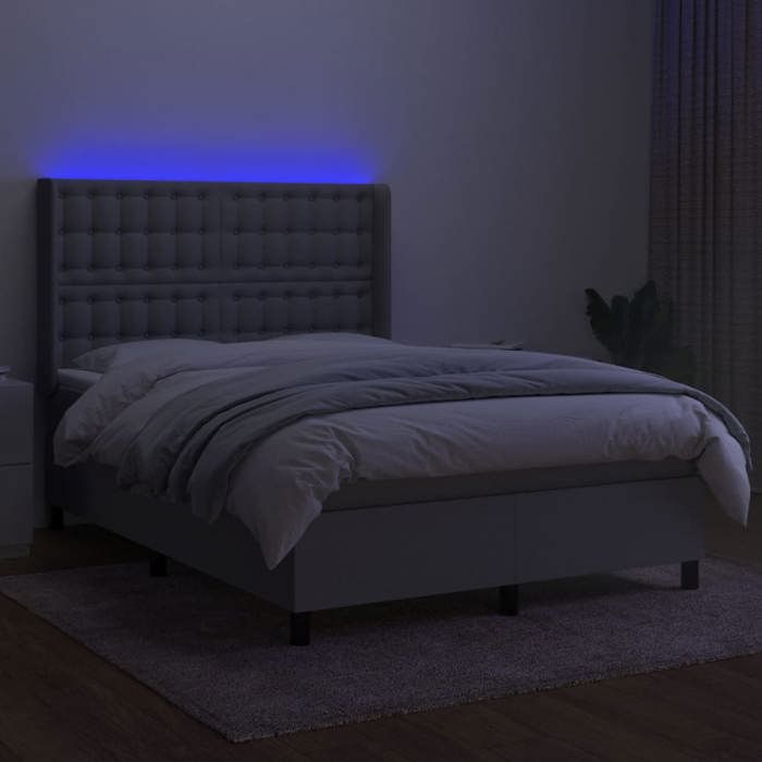Maison Exclusive - Sommier à lattes de lit matelas LED Gris clair 140x200 cm Tissu
