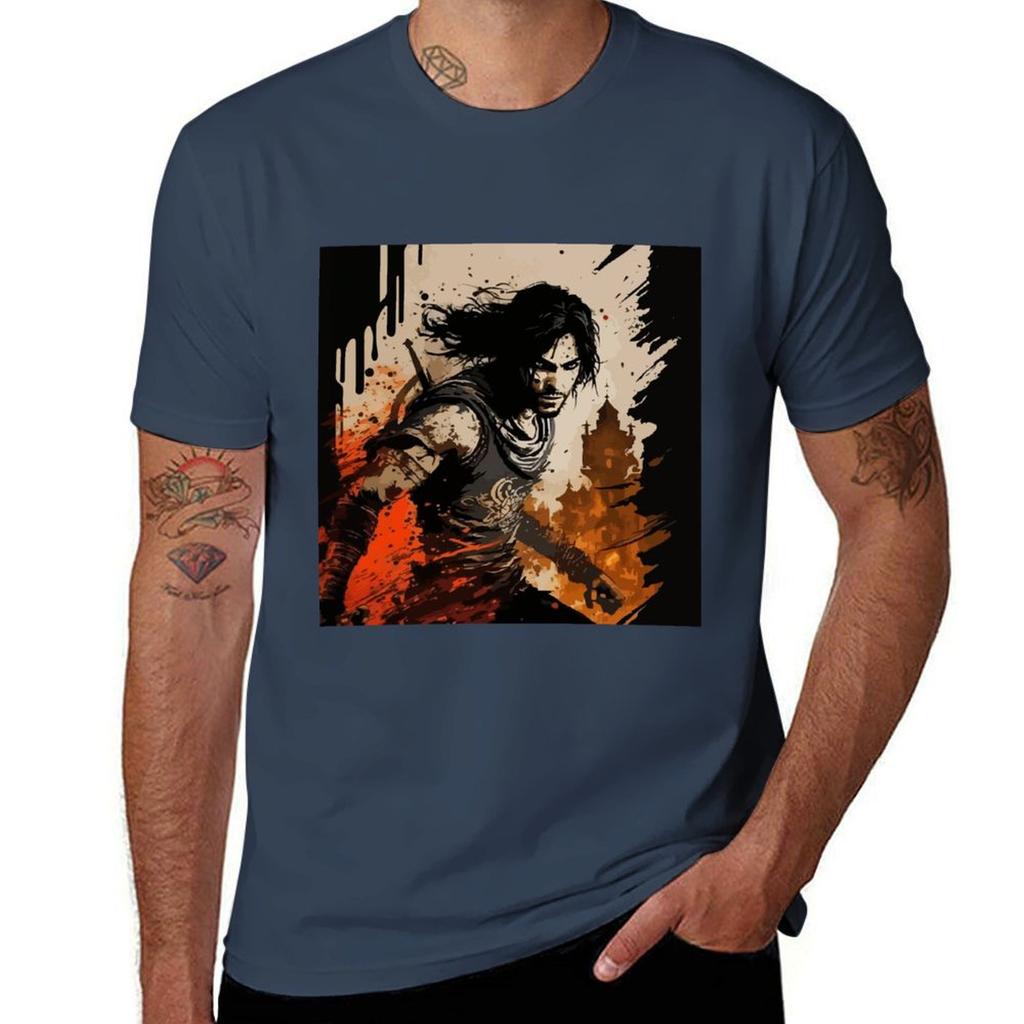 Prince of Persia run at wall T-Shirt vintage graphic tee summer clothes vintage anime shirt shirts graphic tee men
