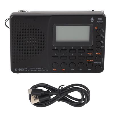 K‑603 FMAMSW радио многофункциональное портативное малогабаритное радио стерео динамик REC рекордер