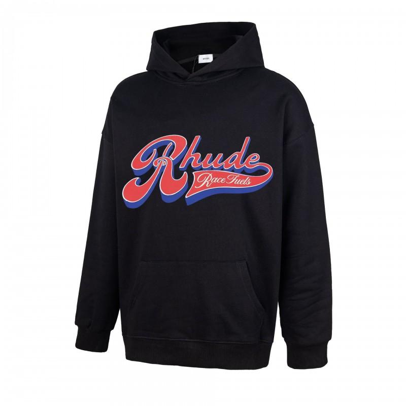RHUDE Толстовка с графическим принтом из тяжелого хлопка Мужская Повседневная Свободный крой Молодежная Уличная одежда