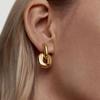 Copper Base Interlocking Earrings Oval Shape Double Loop Earrings  Fashion Accessories