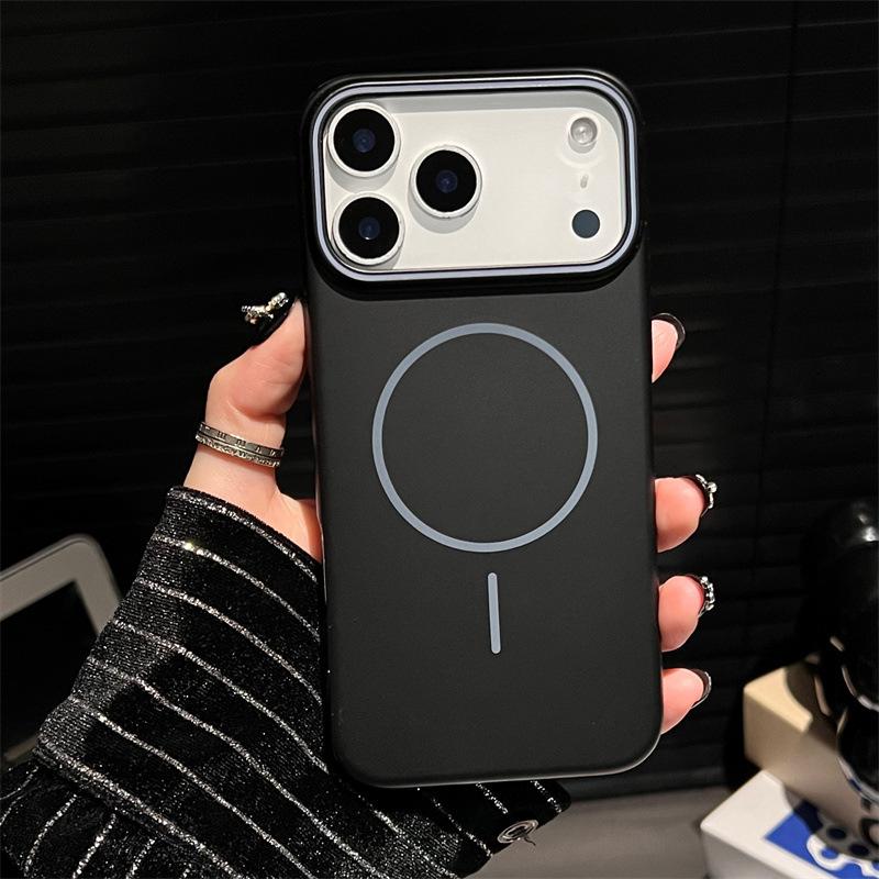 Роскошный Чехол для Телефона Магнитный Однотонный Для iPhone Air 12 13 14 15 16 17 Pro Max Беспроводная Зарядка Ударопрочный Защитный Жесткий Чехол