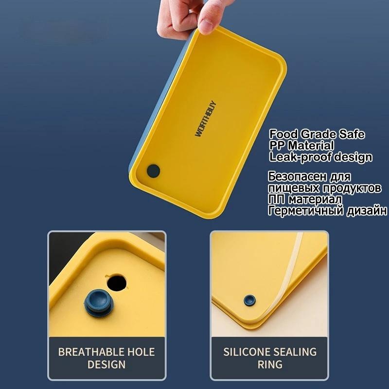 Портативный ланч-бокс для детей, школьная микроволновая печь, пластиковая коробка для бенто с подвижными отделениями, контейнер для салата, фруктов, еды