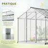 303x183x195cm Clear Polycarbonate Sheet Walk-In Greenhouse