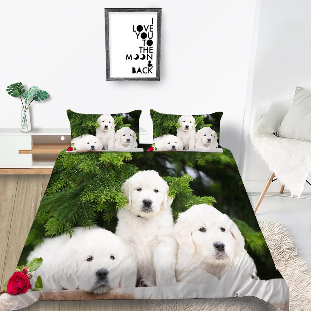 Новая мода Цветок Пододеяльник Комплект домашних животных Постельное белье Собаки Наволочка Дизайн Домашний текстиль Мультфильм Мужчина Женщина Одноместный Чехол на кровать King Size