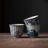Antique Blue and White Porcelain Teacup Ceramic Master Cup Tea Bowl Mugs Chinese Kung Fu Gongfu Teaware Set Household Drinkware