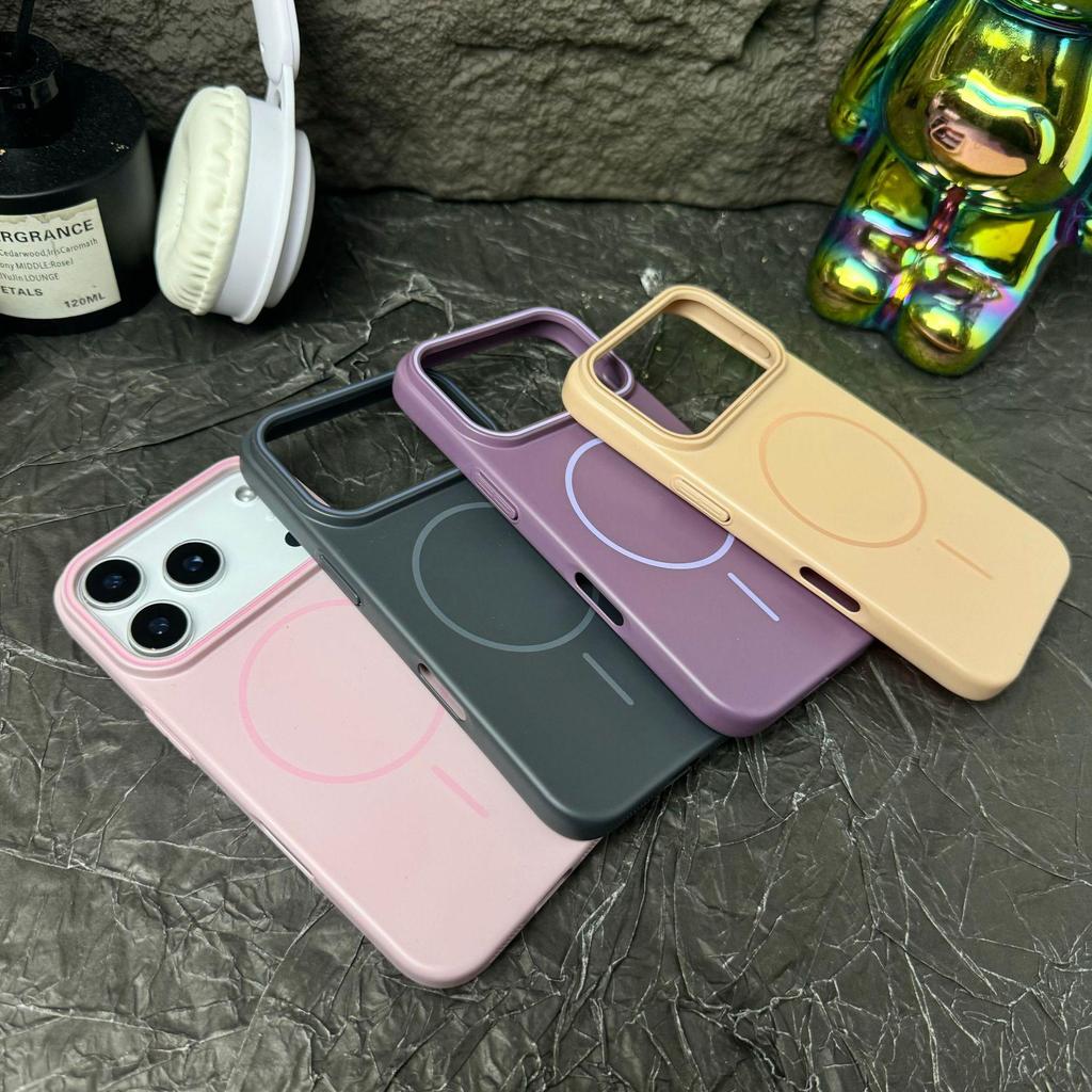 Магнитный мягкий чехол для Apple 17 Pro Max/16 Pro - Однотонный с большим окном и улучшенной защитой
