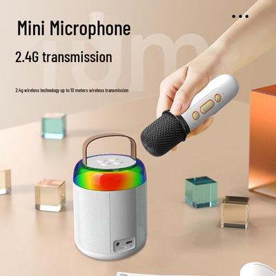 Портативная беспроводная Bluetooth-колонка с микрофоном для пения в помещении и на улице