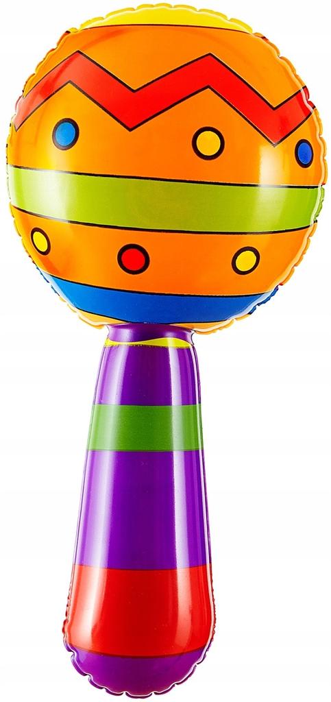 Dmuchany Kolorowy Marakas Grzechotka Dmuchaniec Instrument Meksyk 20Cm