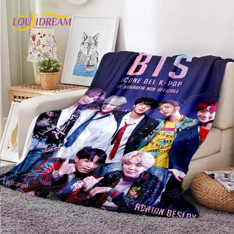 Kpop Bangtan Boys BTS Плед Покрывало для дивана Постельное белье для путешествий Распродажа Плед-накидка Фланелевый плед Покрывало Плед для пикника