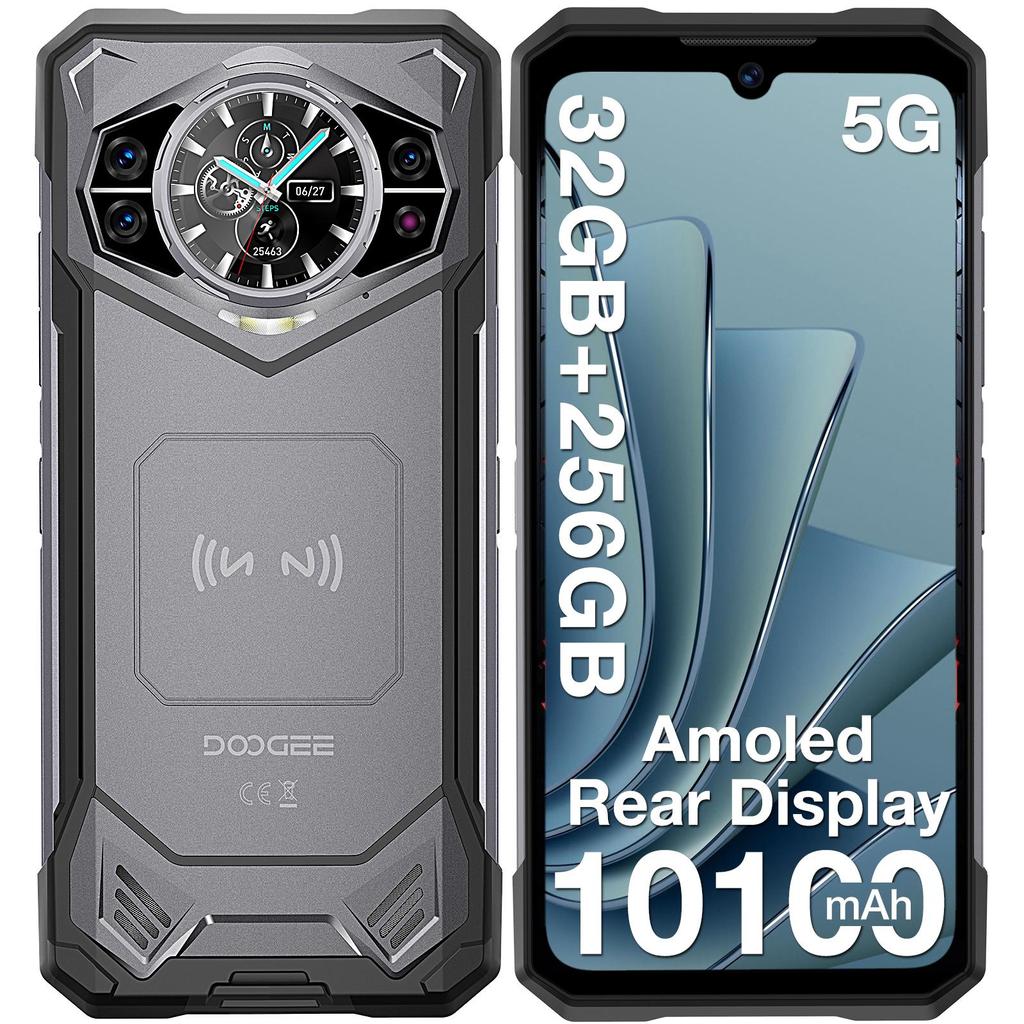 Doogee Защищенный смартфон S200 5G, 32 ГБ + 256 ГБ / 2 ТБ, 10100 мАч / 33 Вт, 1,32-дюймовый AMOLED-дисплей на задней панели, 6,72” FHD+/120 Гц, 100 МП + 20 МП