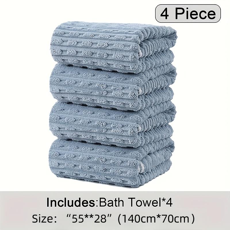 4-Pack Waffle Weave Super Soft Bath Towels, Ultra Absorbent Quick-Dry Microfiber Towels for Adults, Soft Textile & Travel Towels