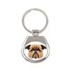 Griffon Bruxellois, Brussels Griffon - Geometric Keychain with a Photo and the Inscription