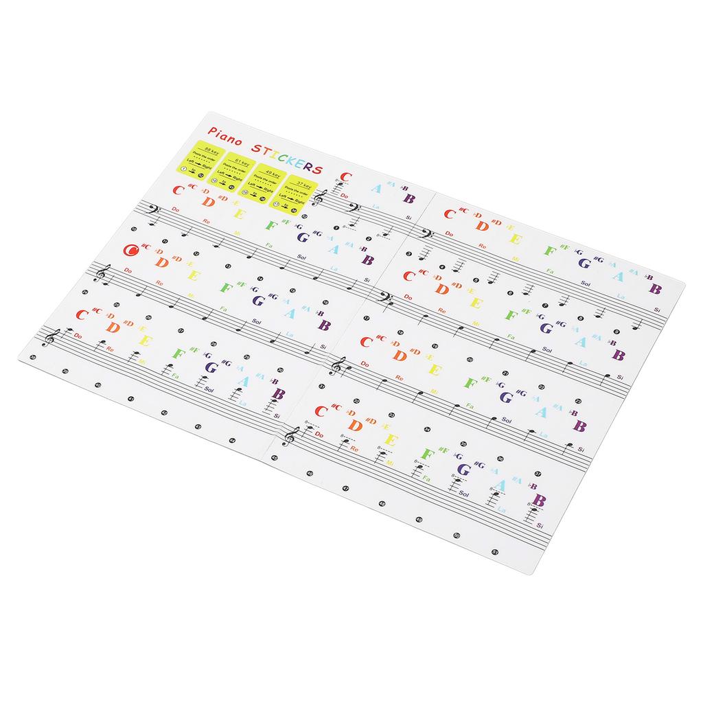 Piano Keyboard Stickers Multipurpose Removable Transparent Piano Keyboard Note Labels for 88 61 49 3