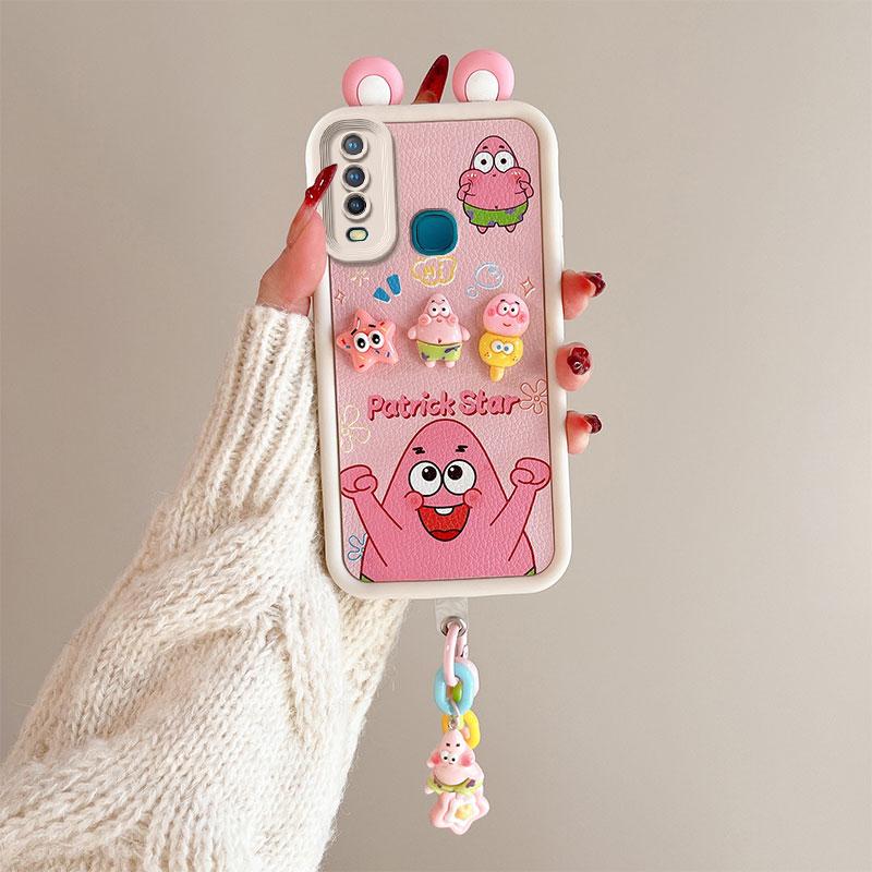 KEYSION Милый чехол с 3D-мультяшным изображением уха для VIVO Y17 Y15 Y12 с браслетом, мягкий силиконовый противоударный чехол для телефона VIVO Y11 2019