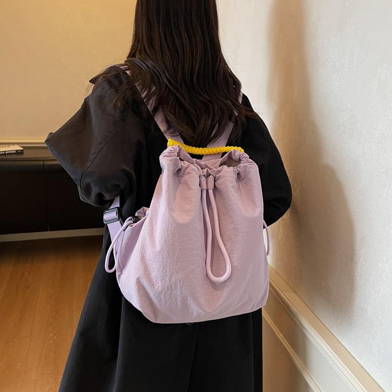 Простая наплечная сумка женская осенняя новая модная большой вместимости сумка-мессенджер на шнурке тканевая сумка рюкзак