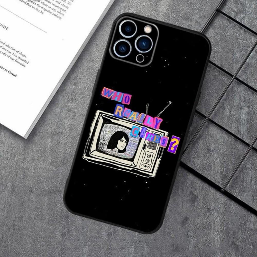 Чехол для телефона Band TV Girl для Apple iPhone 15,14,13,12,11,XS,XR,X,8,7,Pro,Max,Plus,mini Черный силиконовый чехол