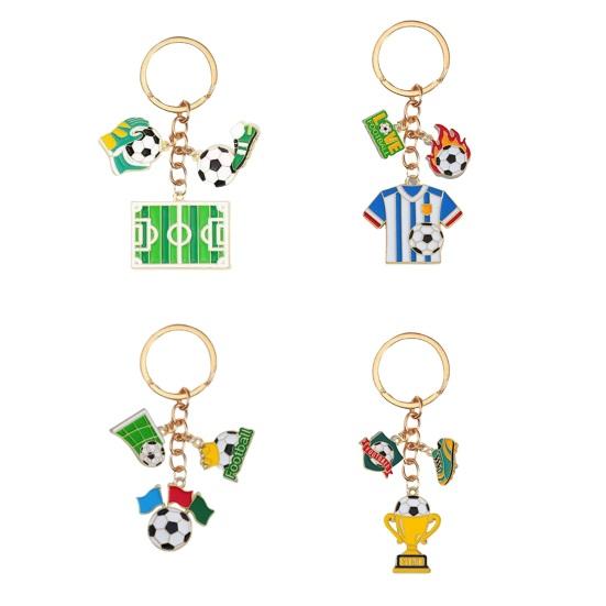 Football Peripheral Keychain, Football Jersey Keychain with Enamel Color, Lightweight Portable Sports Fan Accessory