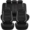 AUTO PLUS Universal Car Seat Cover Set Pu Leather Vehicle Cushion Full Surrounded Protector Fit Most Car Suv Truck  Accessories