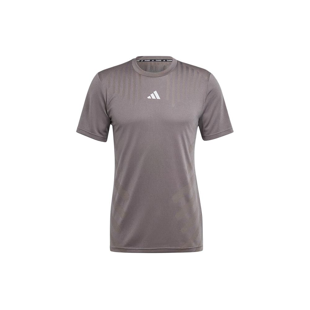 Adidas T Shirts Men's Gray Crew Neck Moderate Straight Fit IS3735