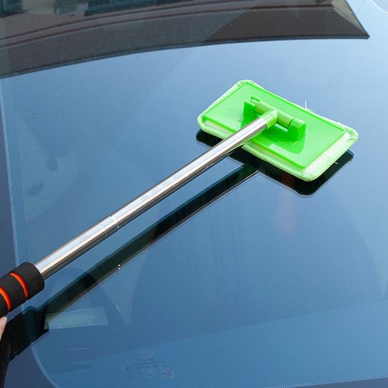 Car Window Cleaning Brush with Removable Microfiber Pad for Car Windshield Home Office Cleaning