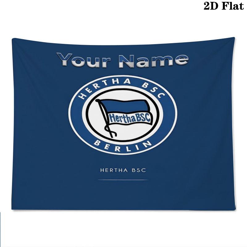 Hertha BSC Custom Name Wall Tapestry Aesthetic Wall Hanging Printed Fabric Blanket Decorative Tapestries for Bedroom Living Room Home Decor