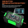 12V/6A Car Battery Charger Touch Screen Full Automatic Pulse Repair for Motorcycle Moto Lead Acid AGM Gel VRLA Smart Fast Power Charging